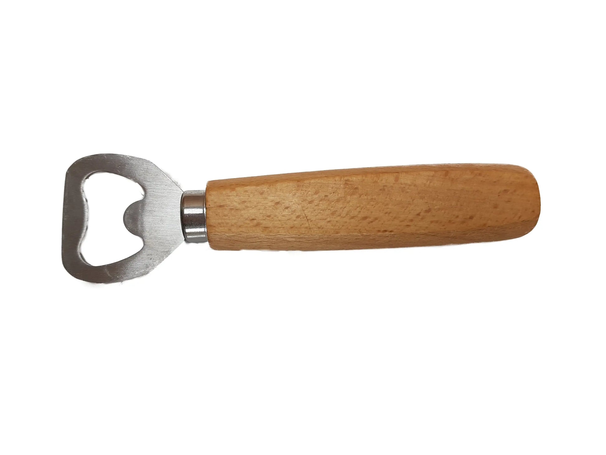Bieröffner mit holzgriff und poliertem edelstahlkopf ideal zum gravieren und verschenken