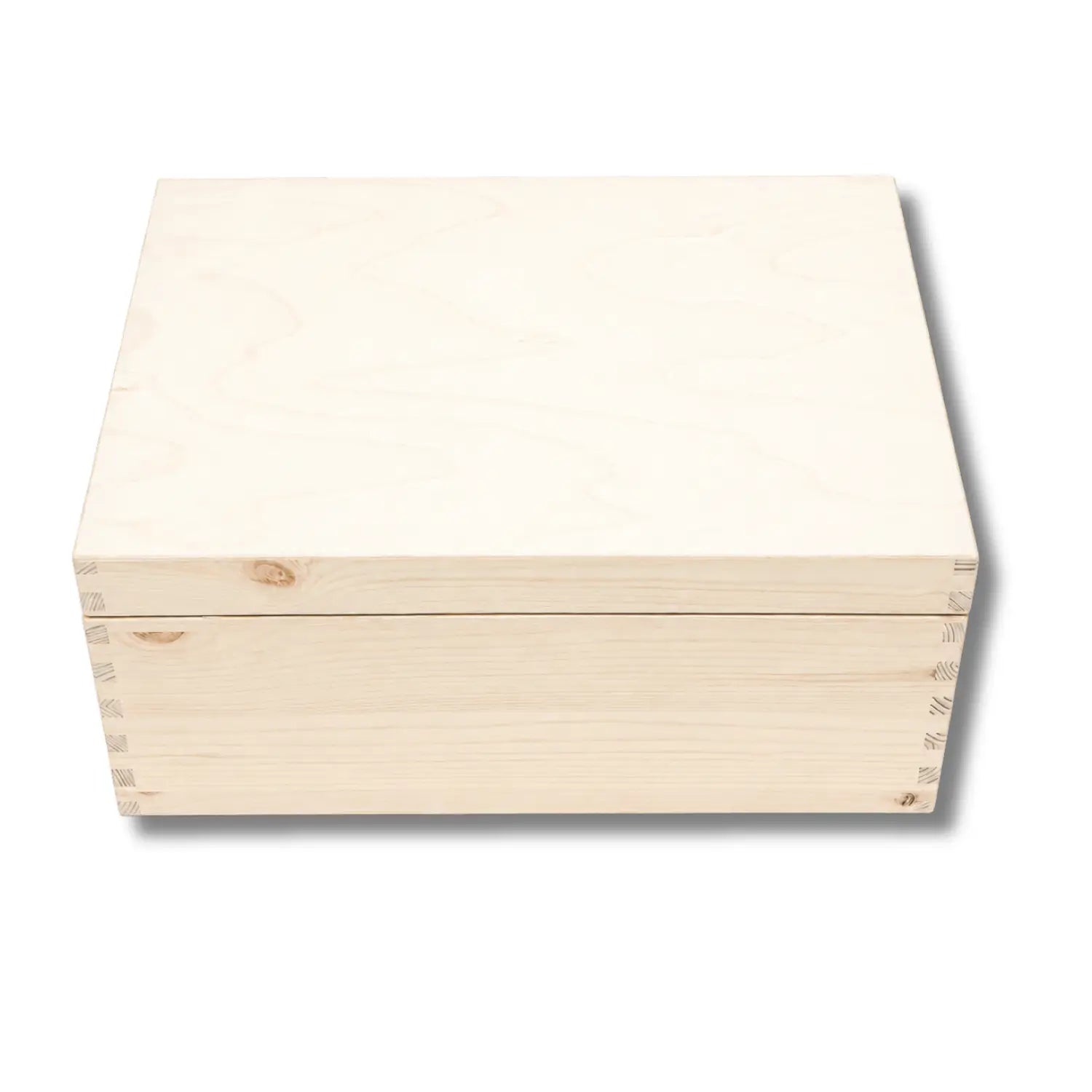 Holz allzweckbox a4 gravurrohling aus hellem holz mit sichtbarer maserung und schwalbenschwanzverbindungen