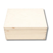 Holz allzweckbox a4 gravurrohling aus hellem holz mit sichtbarer maserung und schwalbenschwanzverbindungen