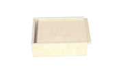 Beige holzbox mit schiebedeckel aus holz mit glatten flächen, ideal zum befüllen und gravieren 16 x 11 x 5 cm