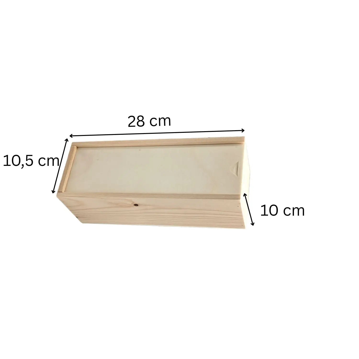 Lichtfarbene holz-taufkerzenkiste mit schiebedeckel und klarem glasdeckel ideal zum gravieren 26 x 8,5 x 8,5 cm