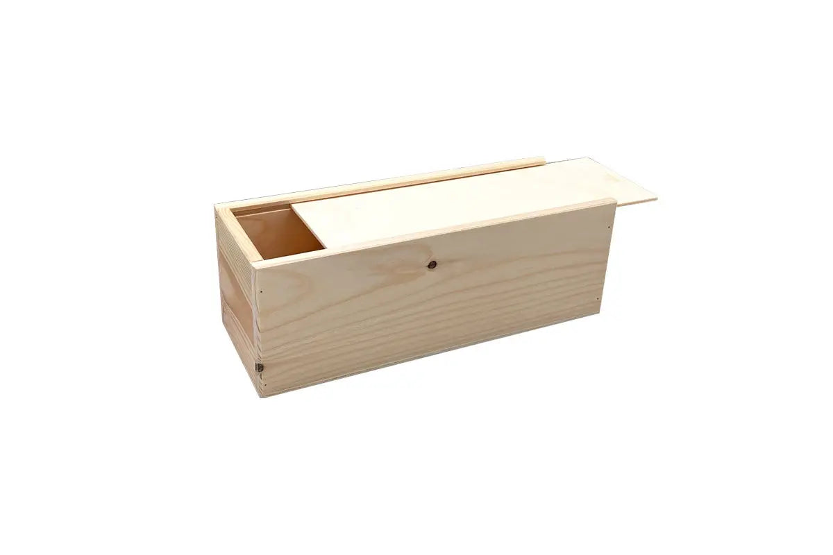 Helle holz-taufkerzenkiste mit schiebedeckel und sichtbarer maserung ideal zum gravieren 26 x 8,5 x 8,5 cm